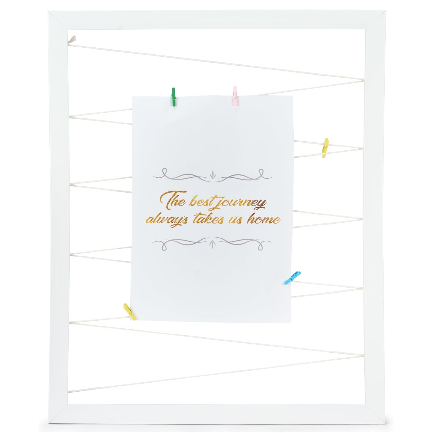 Wooden Memories Picture Frame With Pegs - White 5901554533943 only5pounds-com