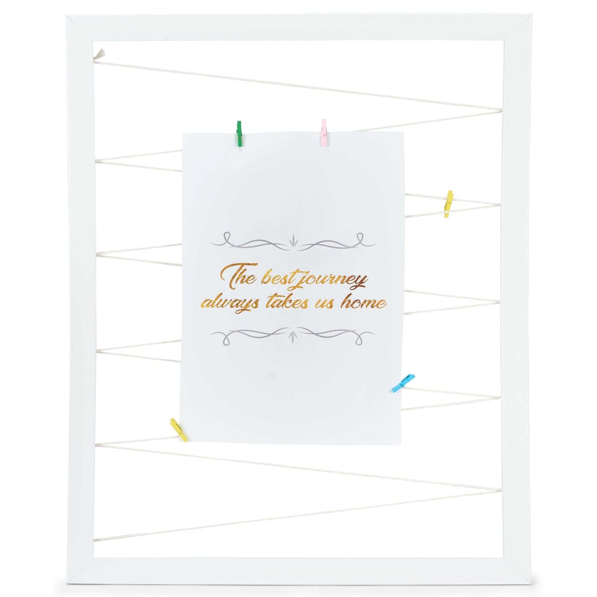 Wooden Memories Picture Frame With Pegs - White 5901554533943 only5pounds-com