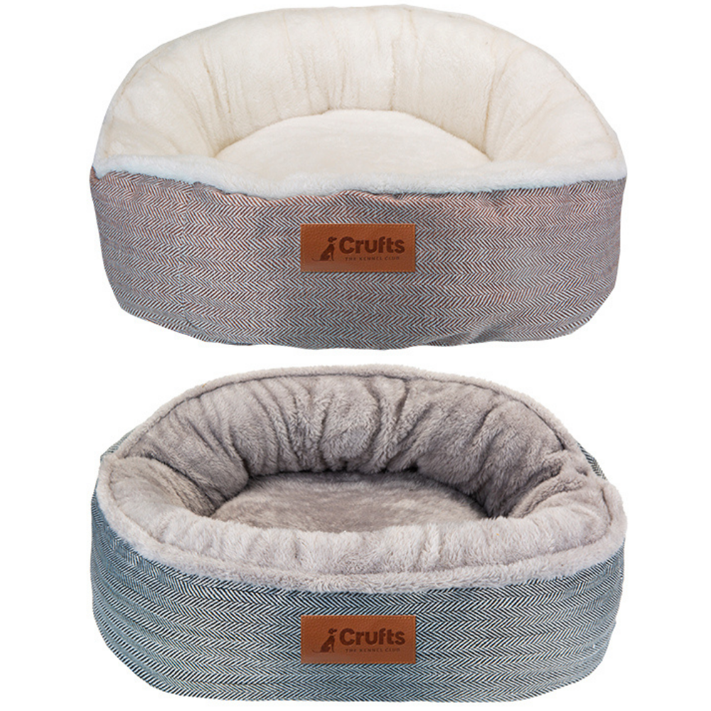 Super Soft Comfort Calming Donut Dog Cat Taupe Grey Bed 60cm-Bargainia.com