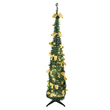 6ft Pop Up Pre-Decorated Christmas Tree With 60 LED Lights Bravich LTD.