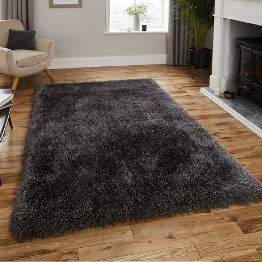 Black Shaggy Rug | Rug Masters | Range Of Sizes Available 