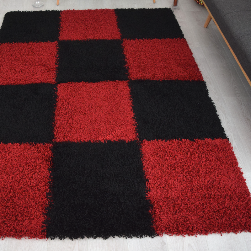 Checked Shaggy Rug | Rug Masters | Free UK Delivery