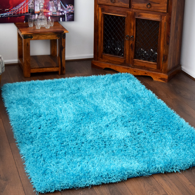 Teal Shaggy Rug | Rug Masters | Range Of Sizes Available 