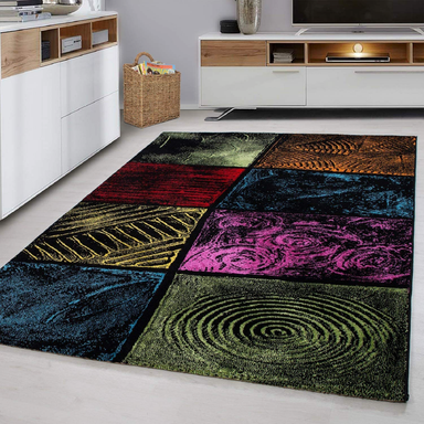 Multicolour Checked Rug | Rug Masters | Free UK Delivery