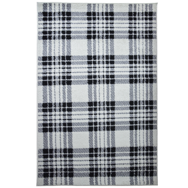 Grey Checked Rug | Rug Masters | Various Sizes Available