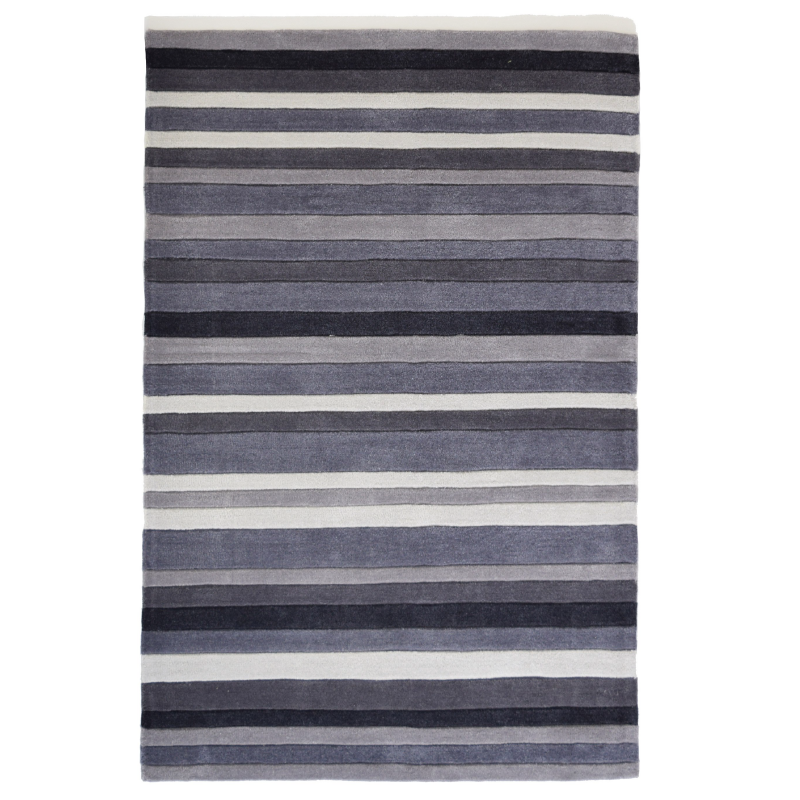 Grey Striped Rug | Rug Masters | Free UK Delivery