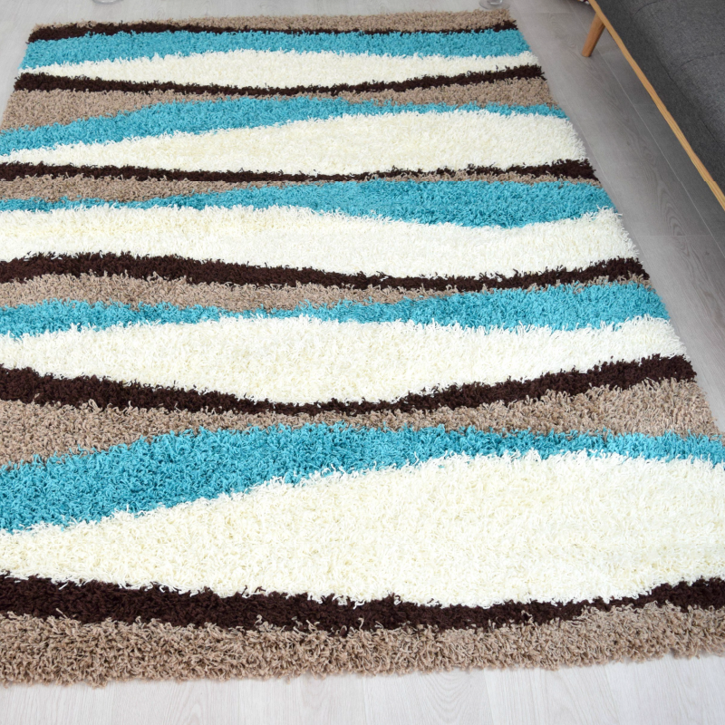 Striped Shaggy Rug | Rug Masters | Free UK Delivery