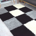 Checked Shaggy Rug | Rug Masters | Range Of Sizes Available 