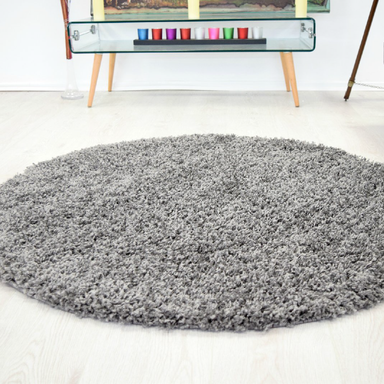 Grey Circle Shaggy Rug - California - Rug Masters