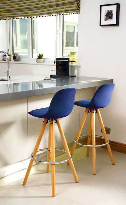 Barcelona Bar Stools - Set Of 2 - Navy Blue