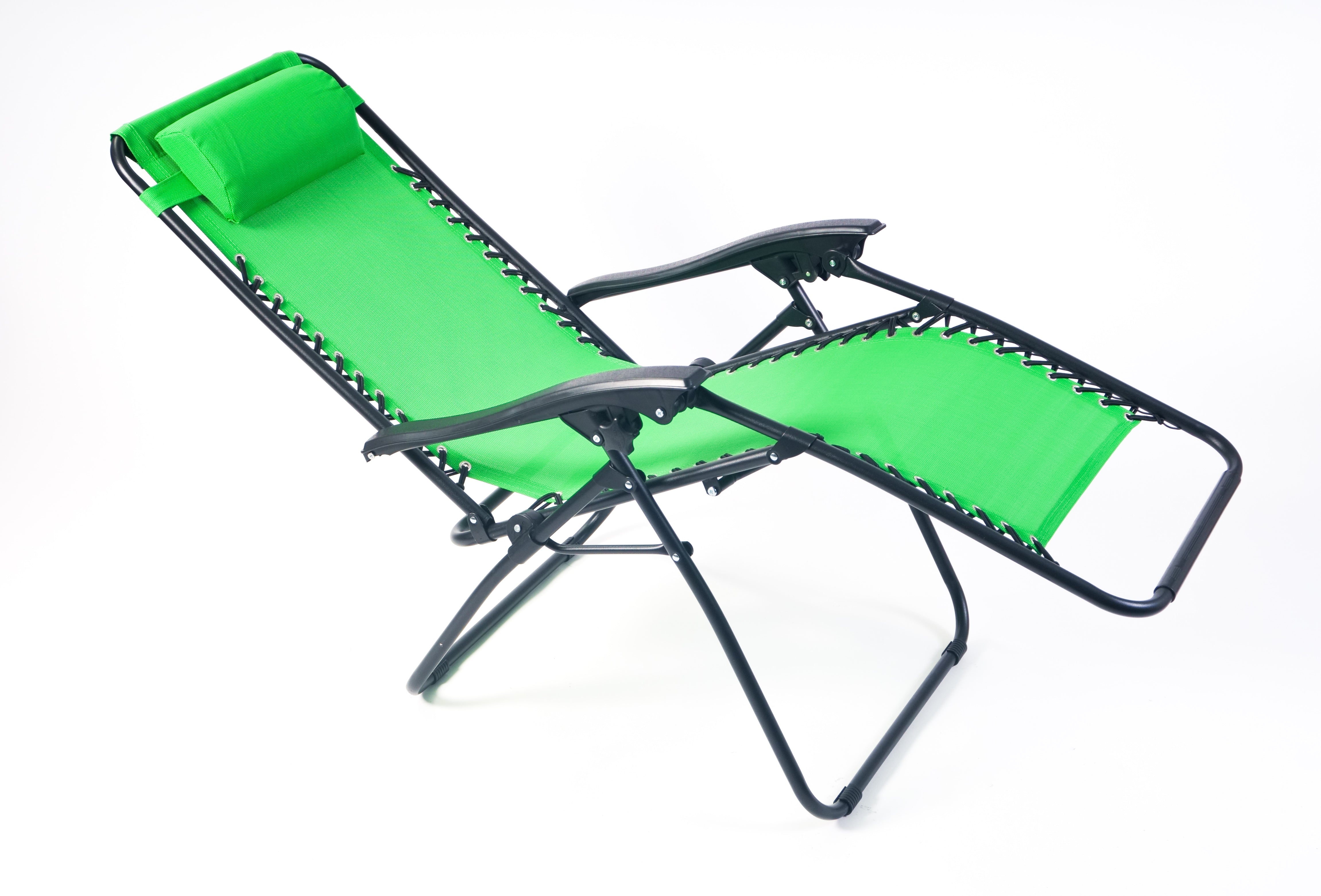 Weatherproof Zero Gravity Reclining Sun Loungers - Green