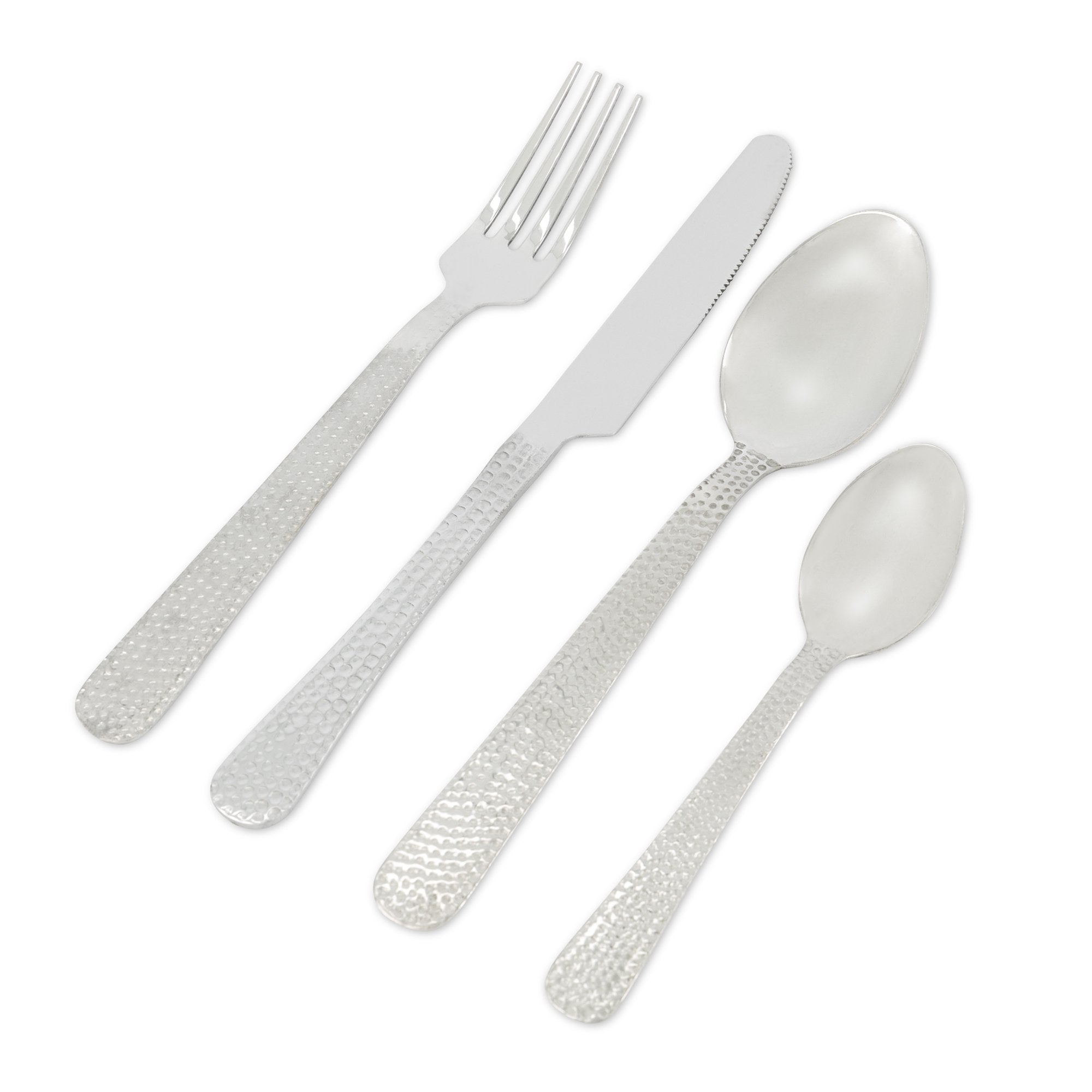 Hammered 16 Piece Stainless Steel Cutlery Set Bravich LTD.