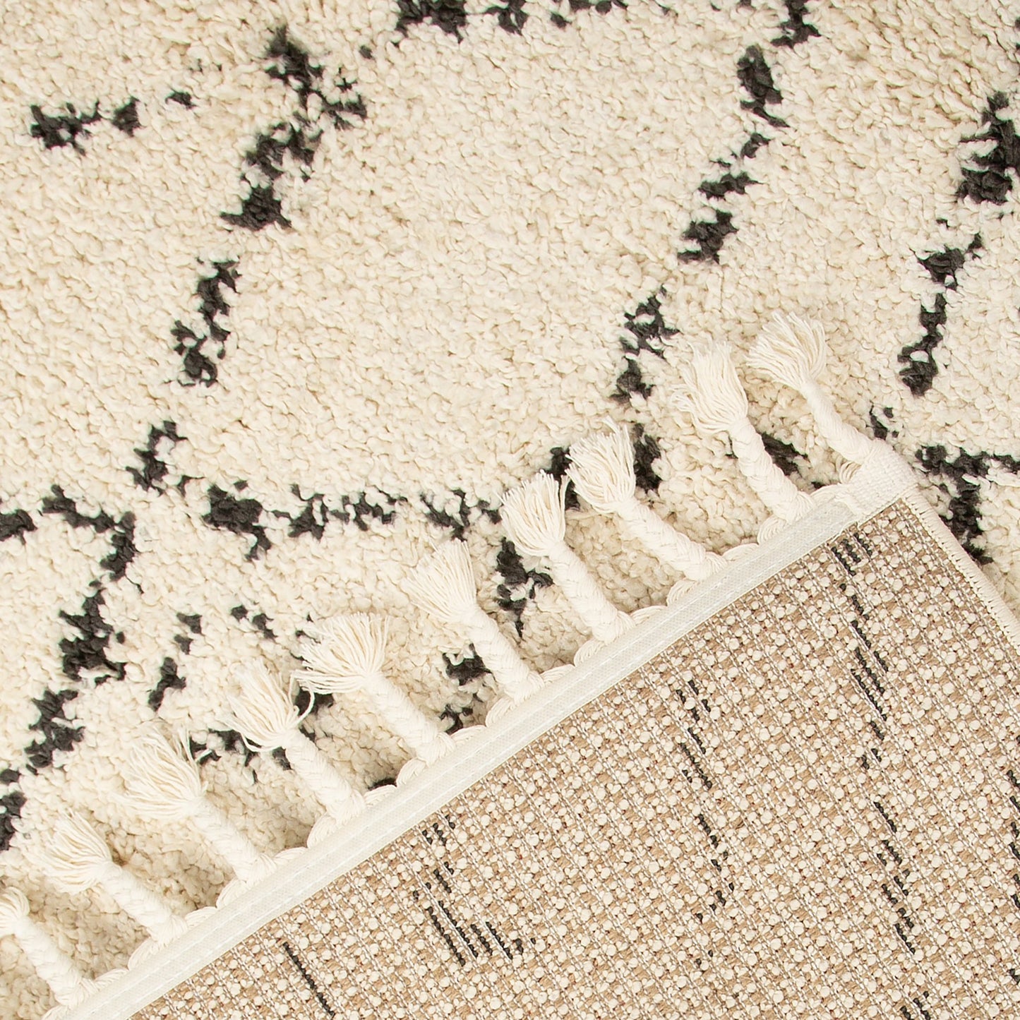 Cream Abstract Diamond Boho Rug - Michigan