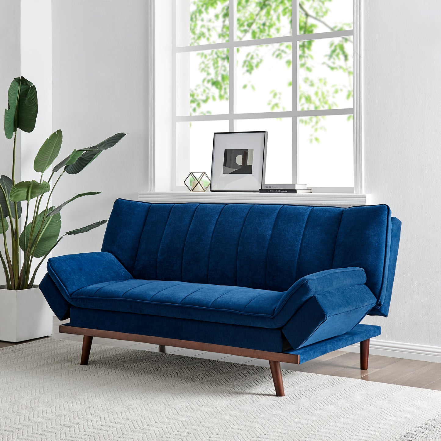 Mondaine Velvet Sofa Bed - Navy Blue