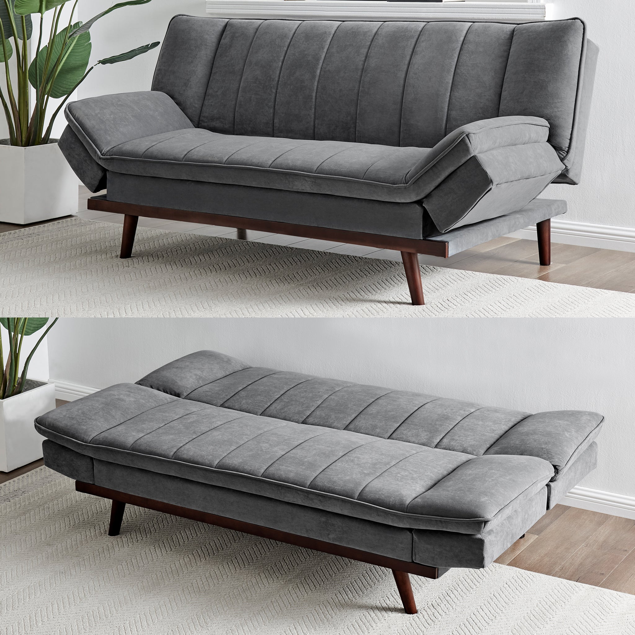 Mondaine Velvet Sofa Bed - Grey