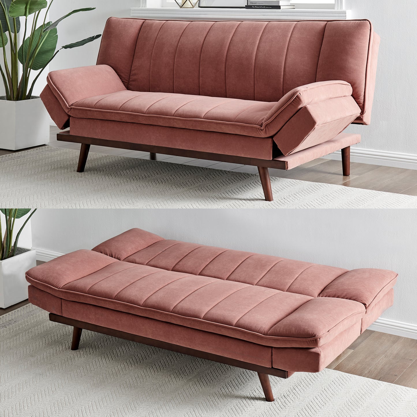 Mondaine Velvet Sofa Bed - Rose Gold
