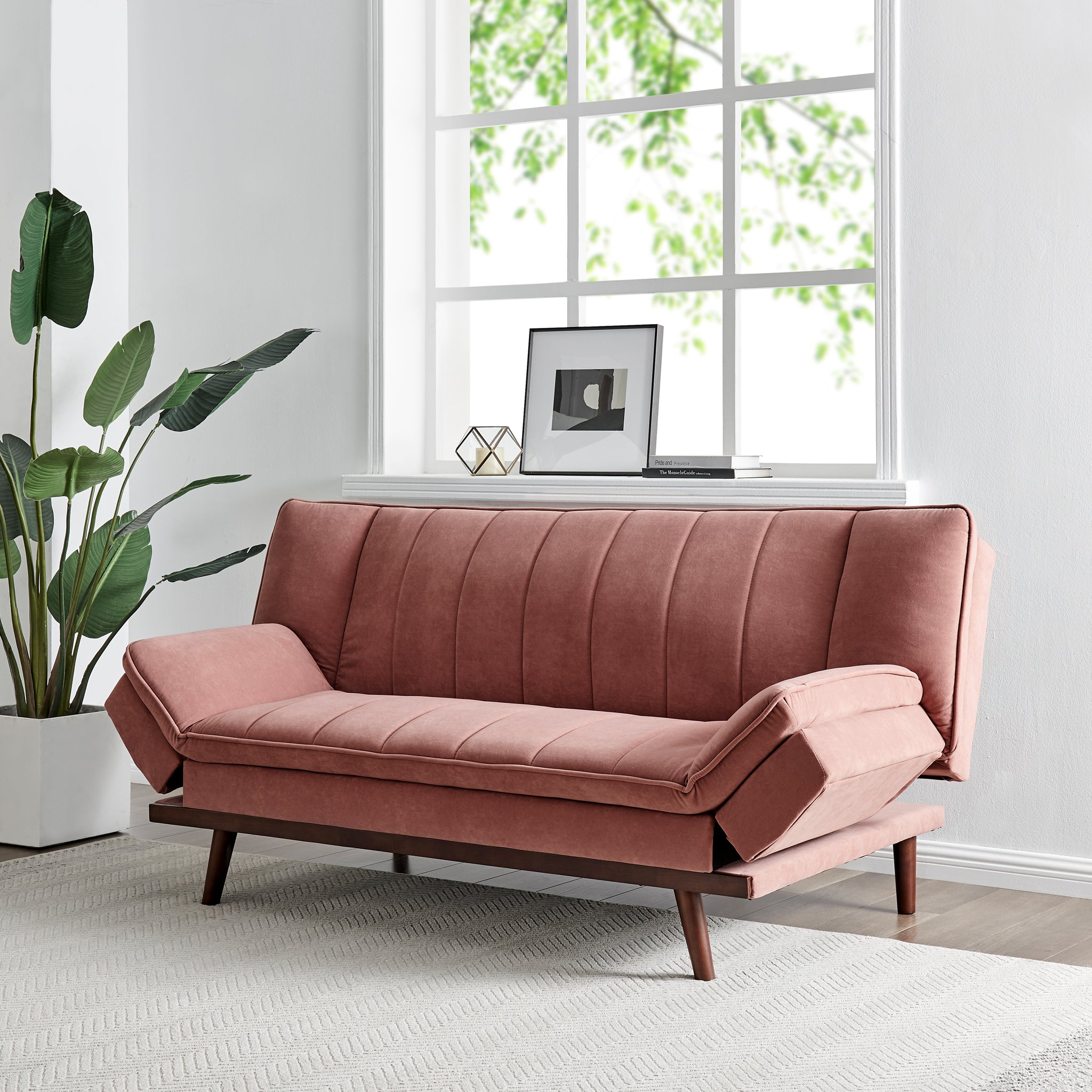 Mondaine Velvet Sofa Bed Rose Gold