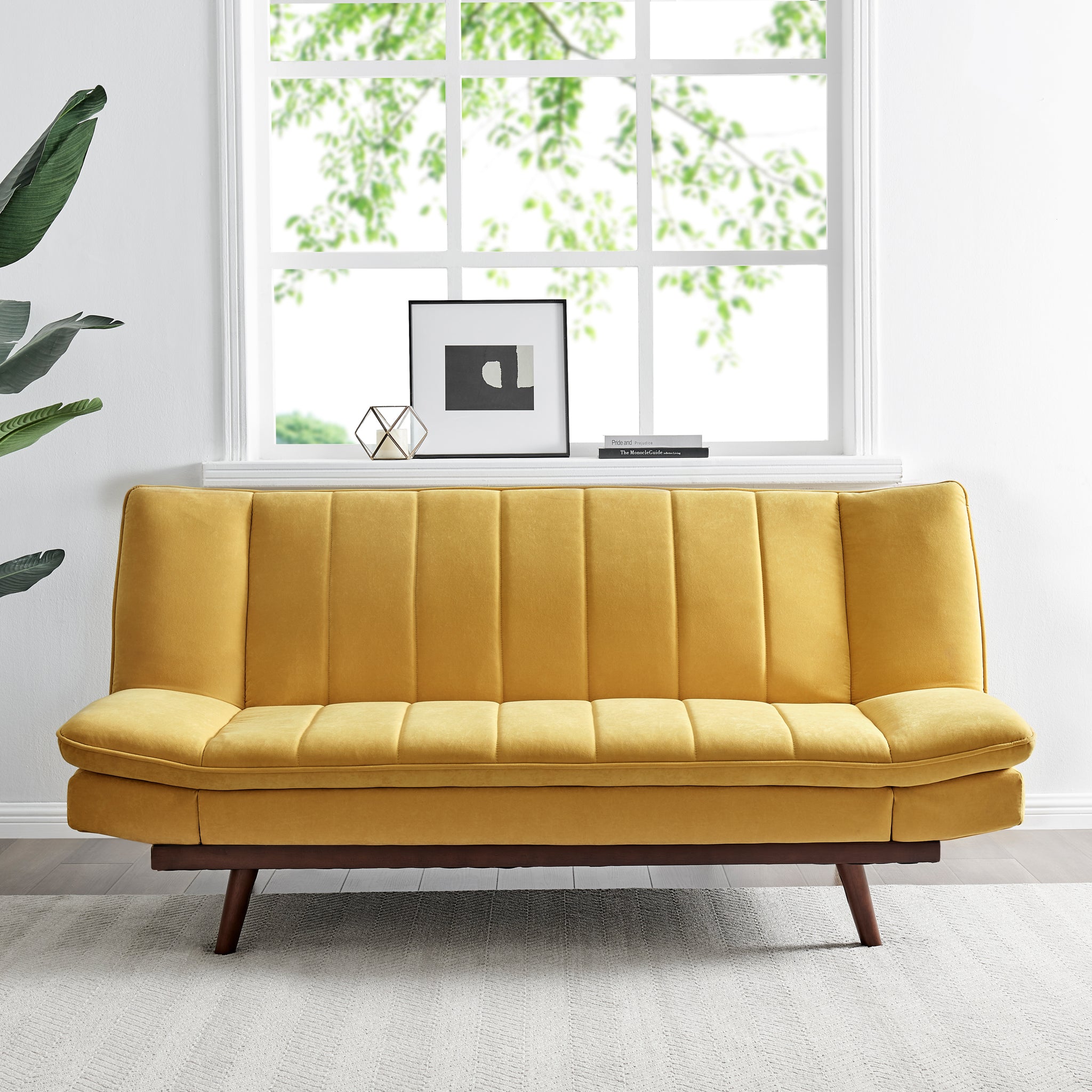 Mondaine Velvet Sofa Bed - Yellow