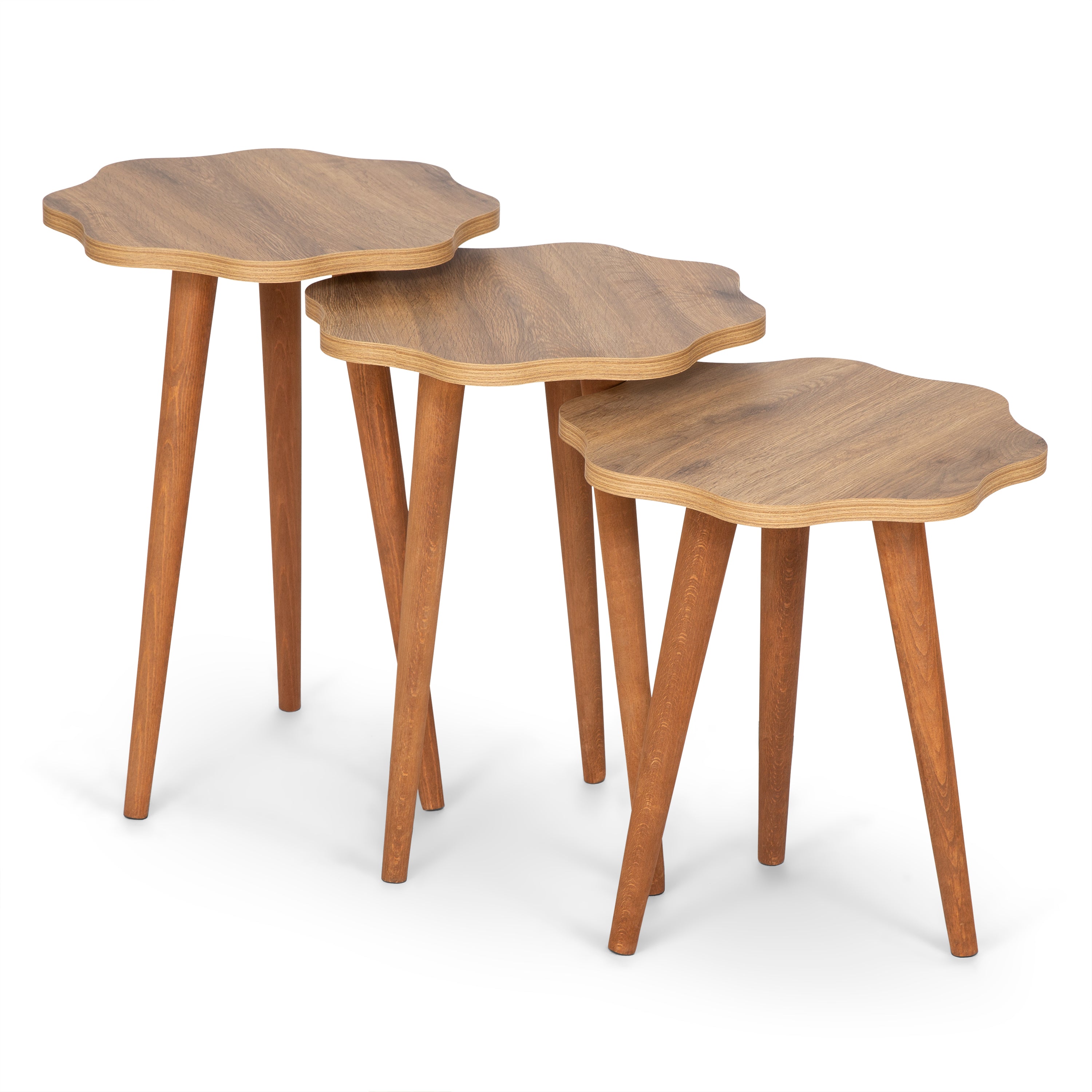 Daisy Set Of 3 Side Tables - Atlantic Pine