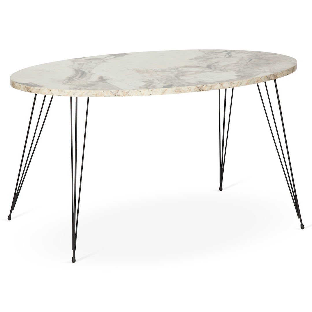 Terek Oval Coffee Table - Grey Marble