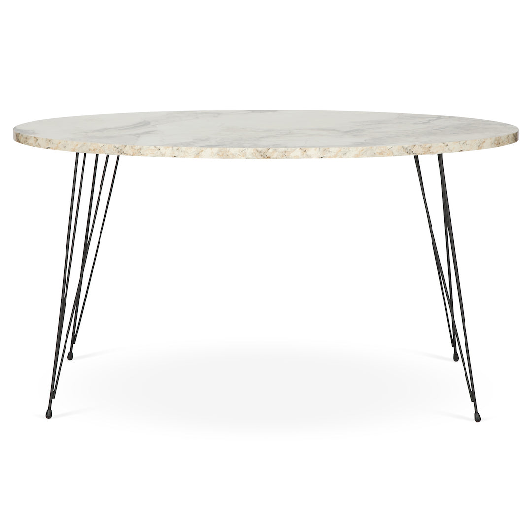 Terek Oval Coffee Table - Grey Marble
