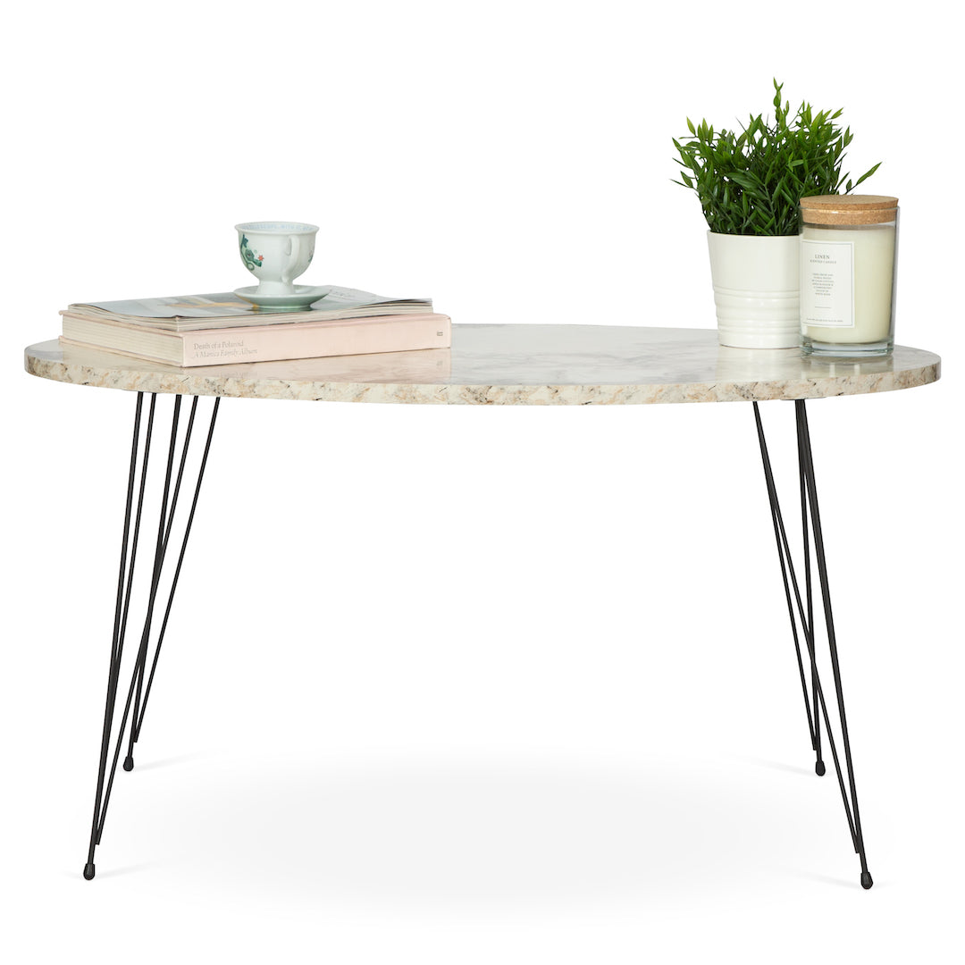 Terek Oval Coffee Table - Grey Marble