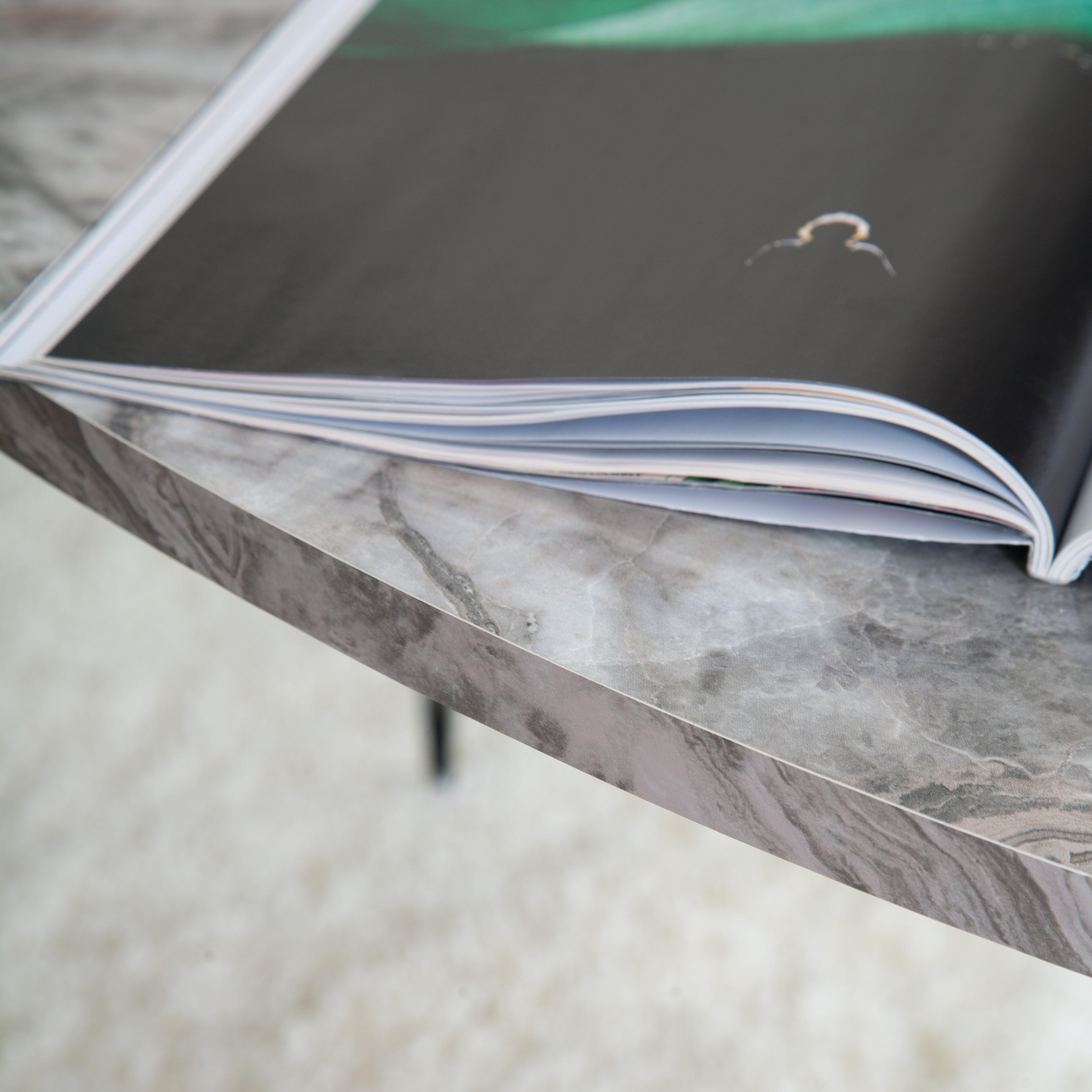 Terek Oval Coffee Table - Grey Marble