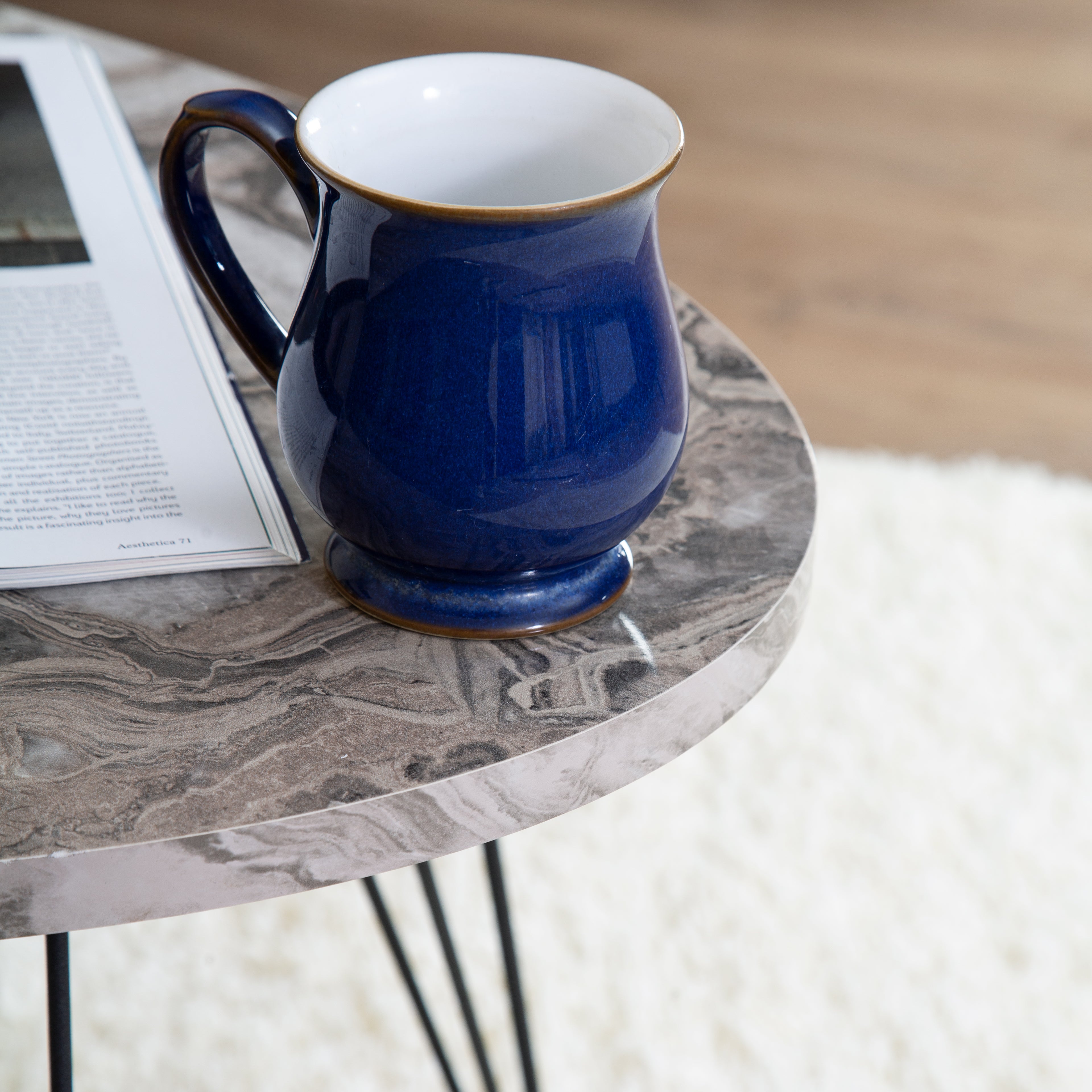 Terek Oval Coffee Table - Grey Marble