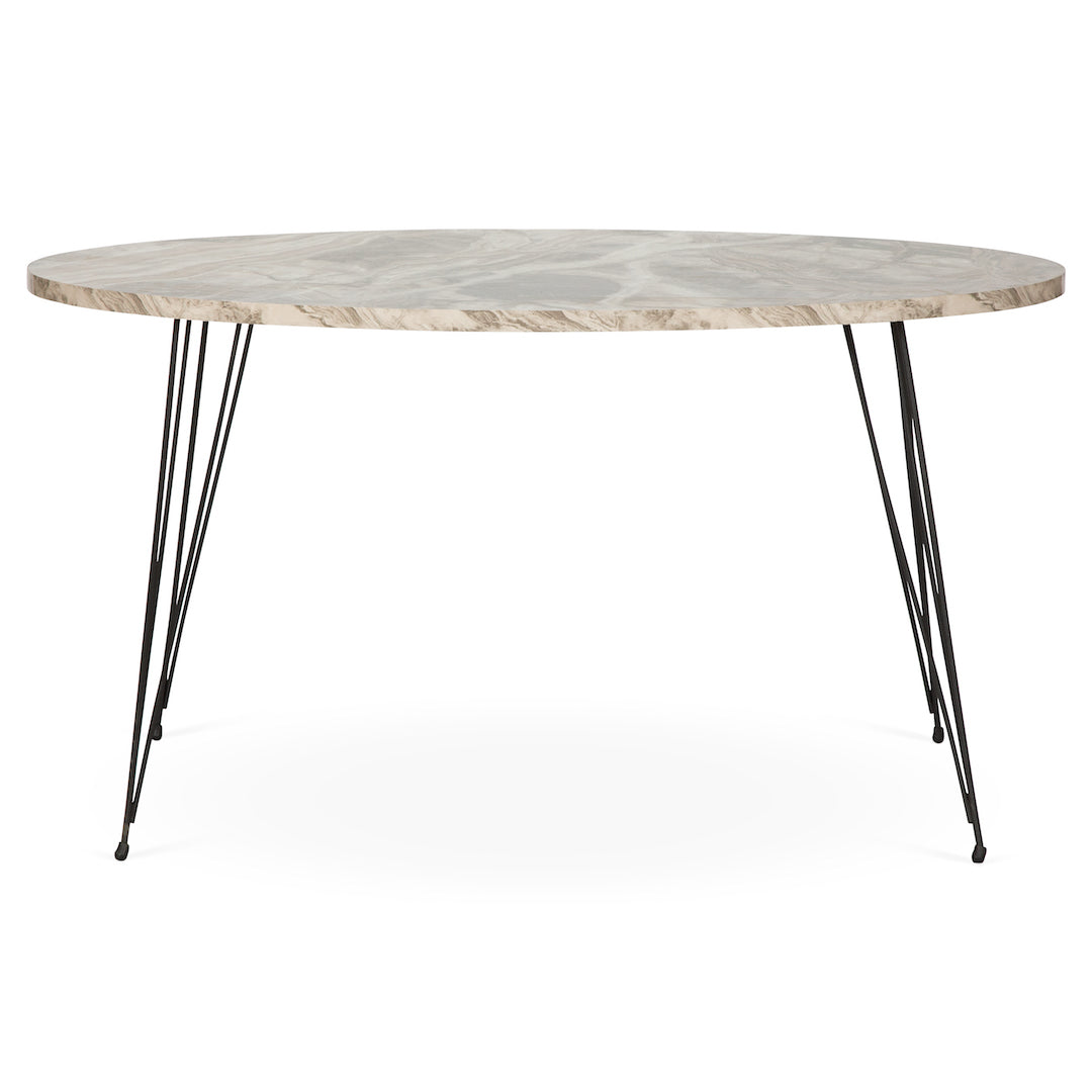 Terek Oval Coffee Table - Grey Marble