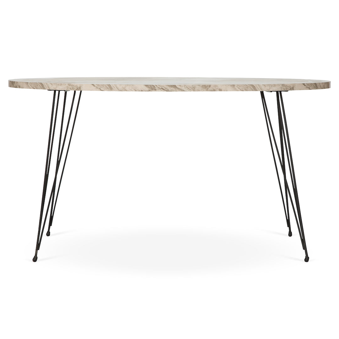 Terek Oval Coffee Table - Grey Marble