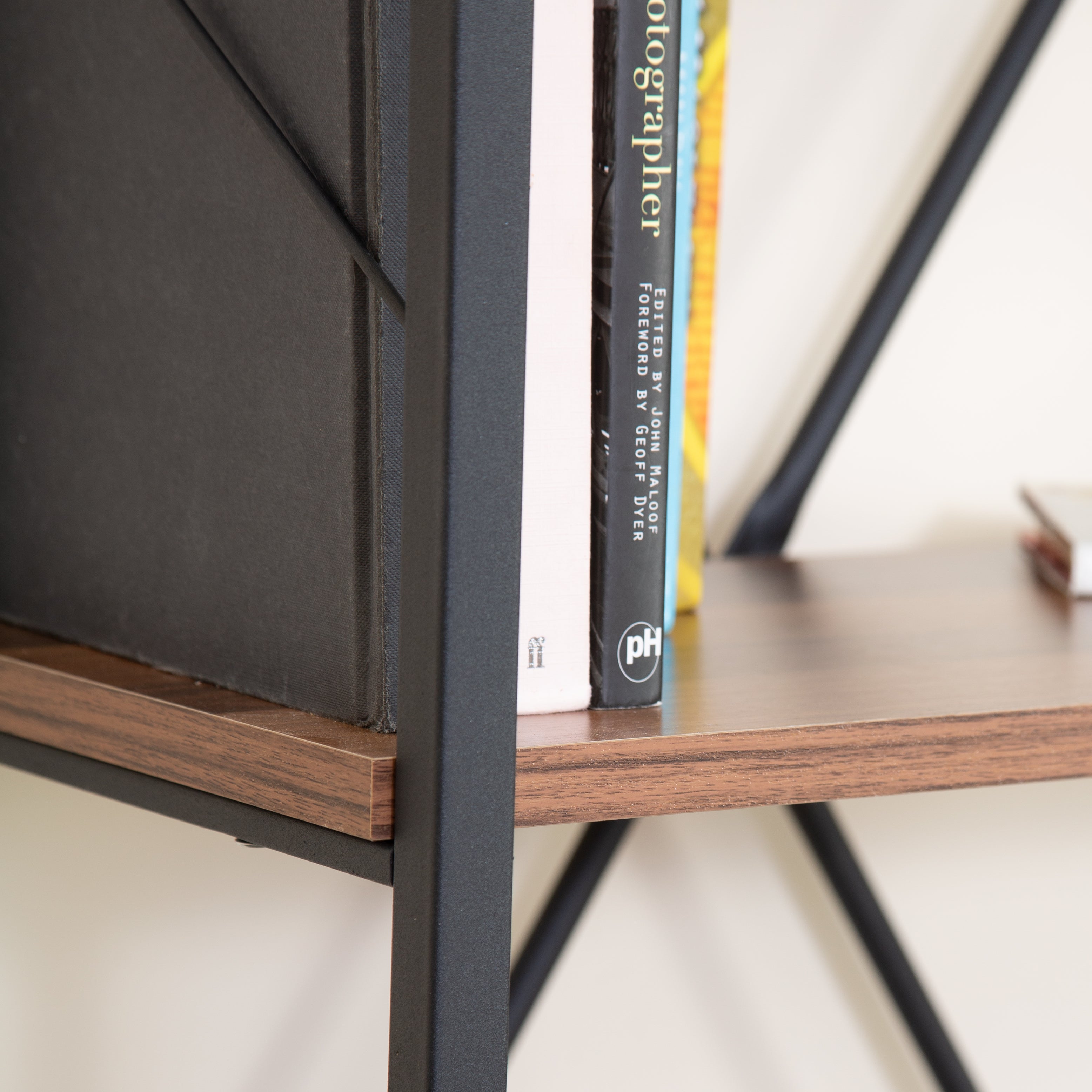 5 Tier Industrial Style Bookshelf - Walnut