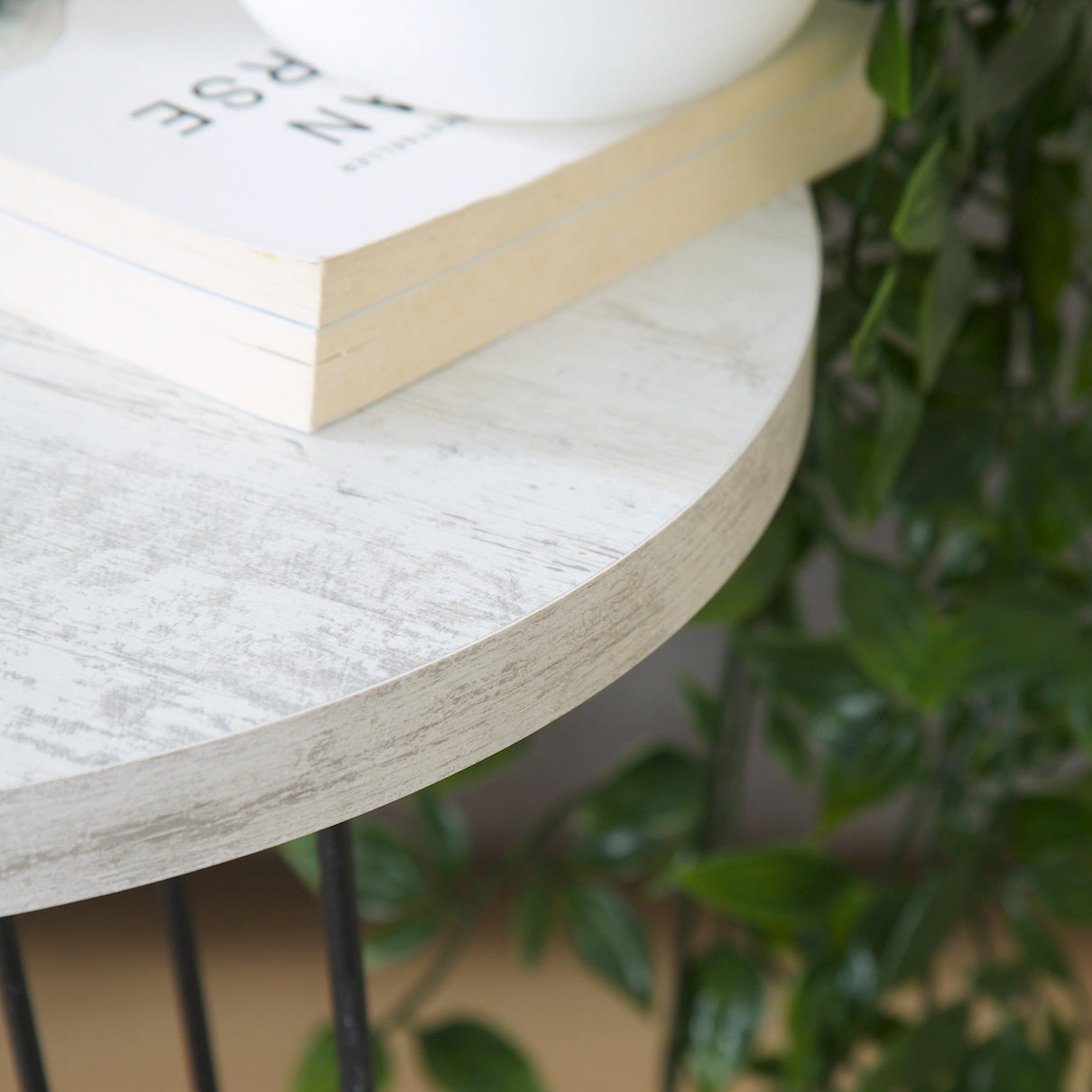 Terek Set of 3 Round Side Tables - White Wood