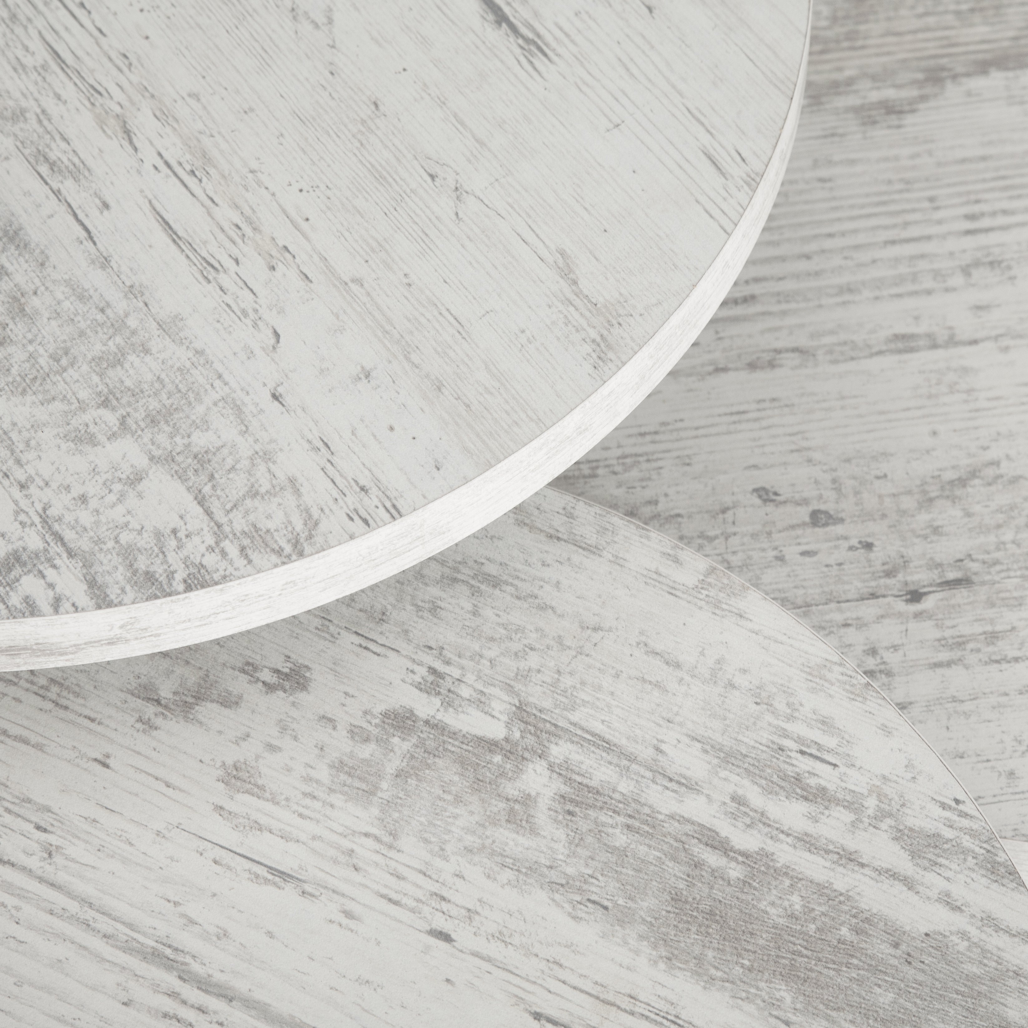 Terek Set of 3 Round Side Tables - White Wood