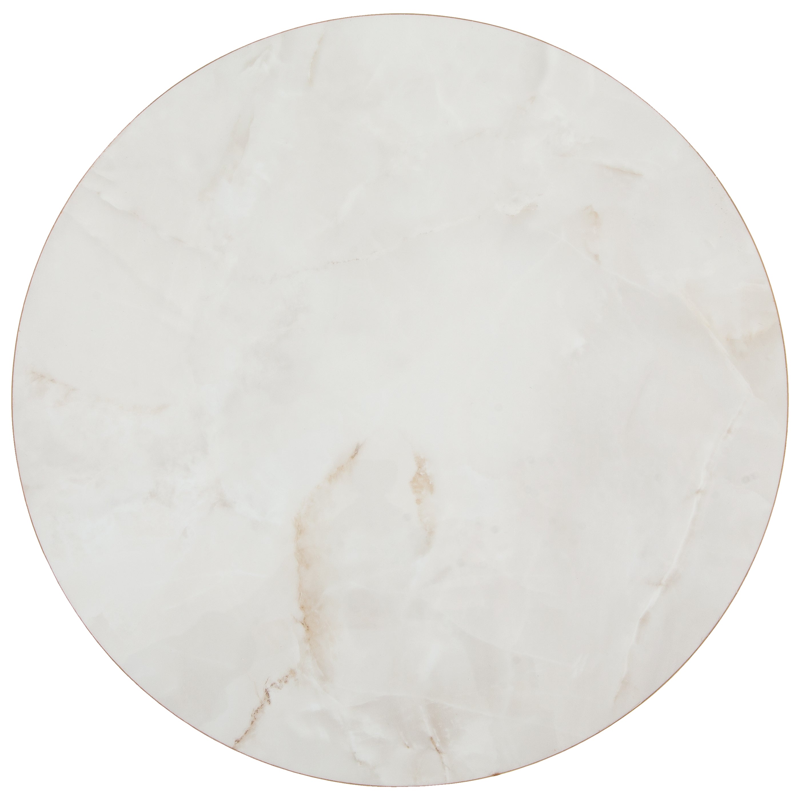 Tigris Set of 3 Round Side Tables - White & Gold Marble