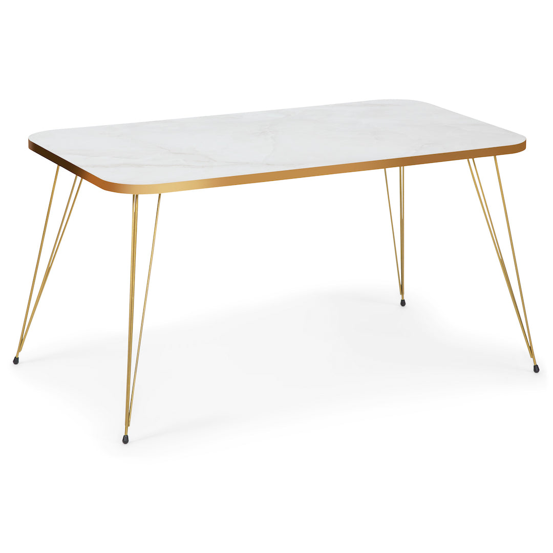 Tigris Rectangle Coffee Table - White & Gold Marble