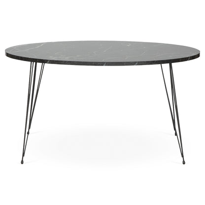Terek Oval Coffee Table - Black Marble