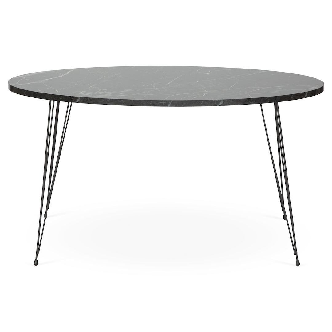 Terek Oval Coffee Table - Black Marble