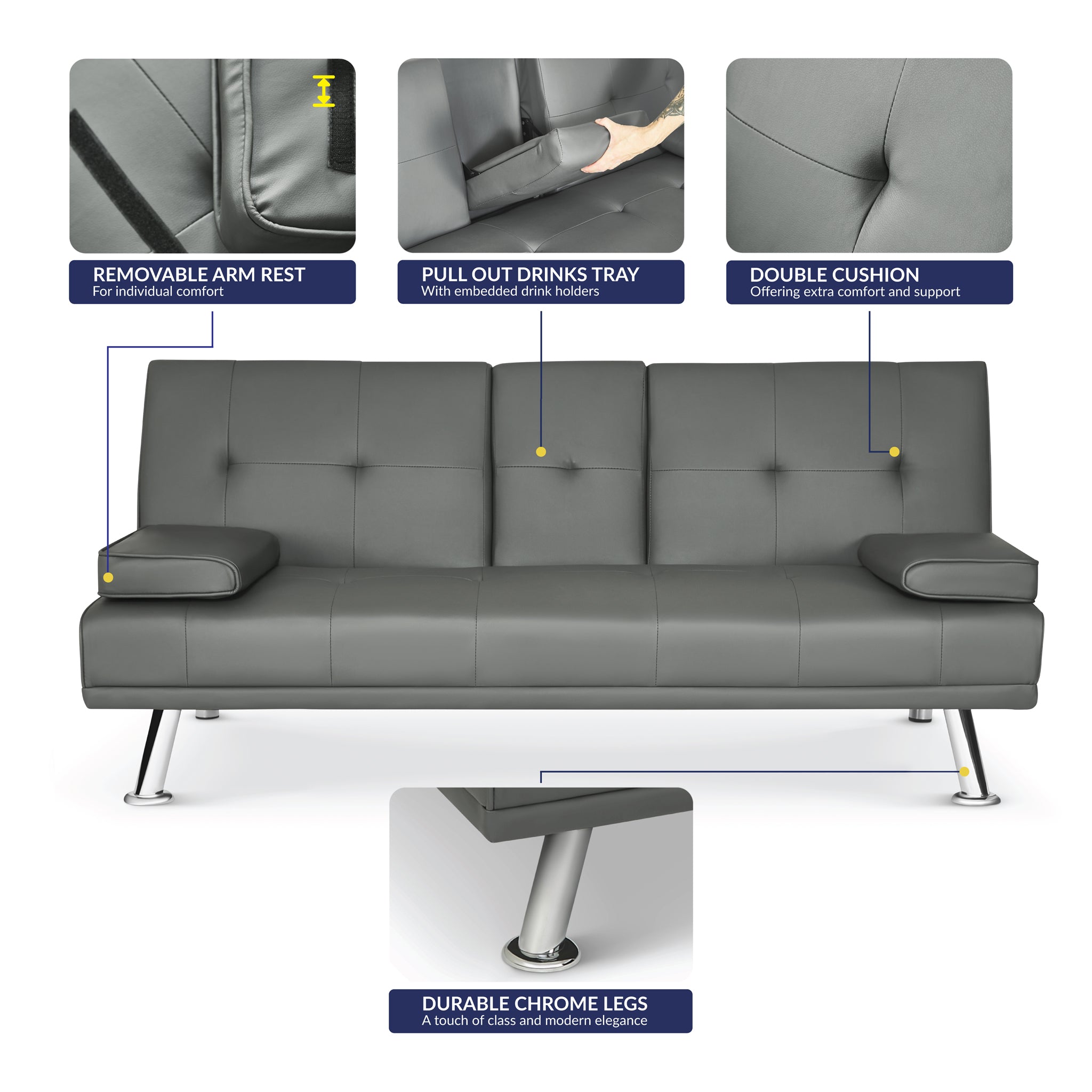 The 'Manhattan' Sofa Bed - Grey