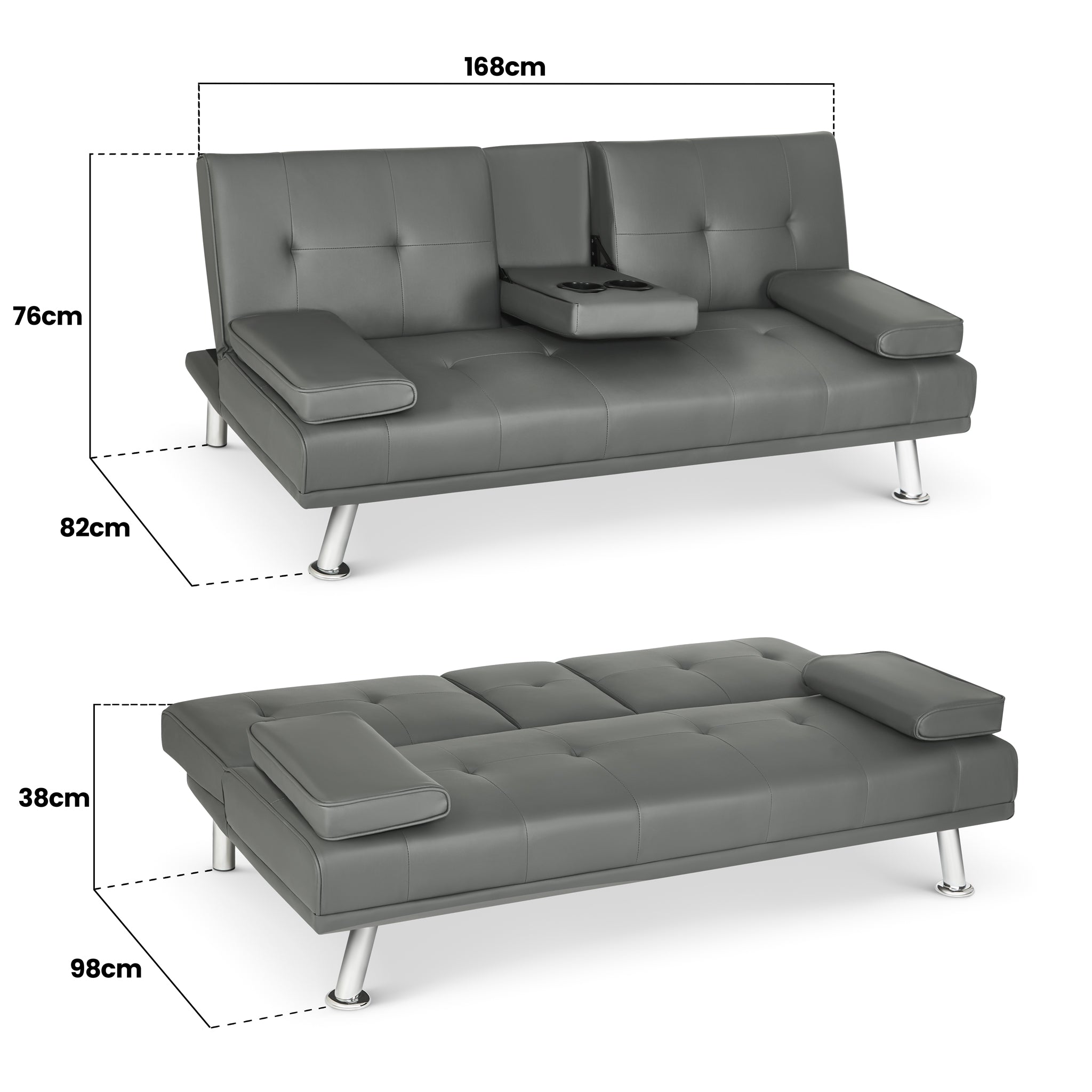 The 'Manhattan' Sofa Bed - Grey