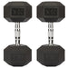 Rubber Hex Dumbbells - 2 x 20kg Bravich LTD.