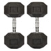 Rubber Hex Dumbbells - 2 x 25kg Bravich LTD.
