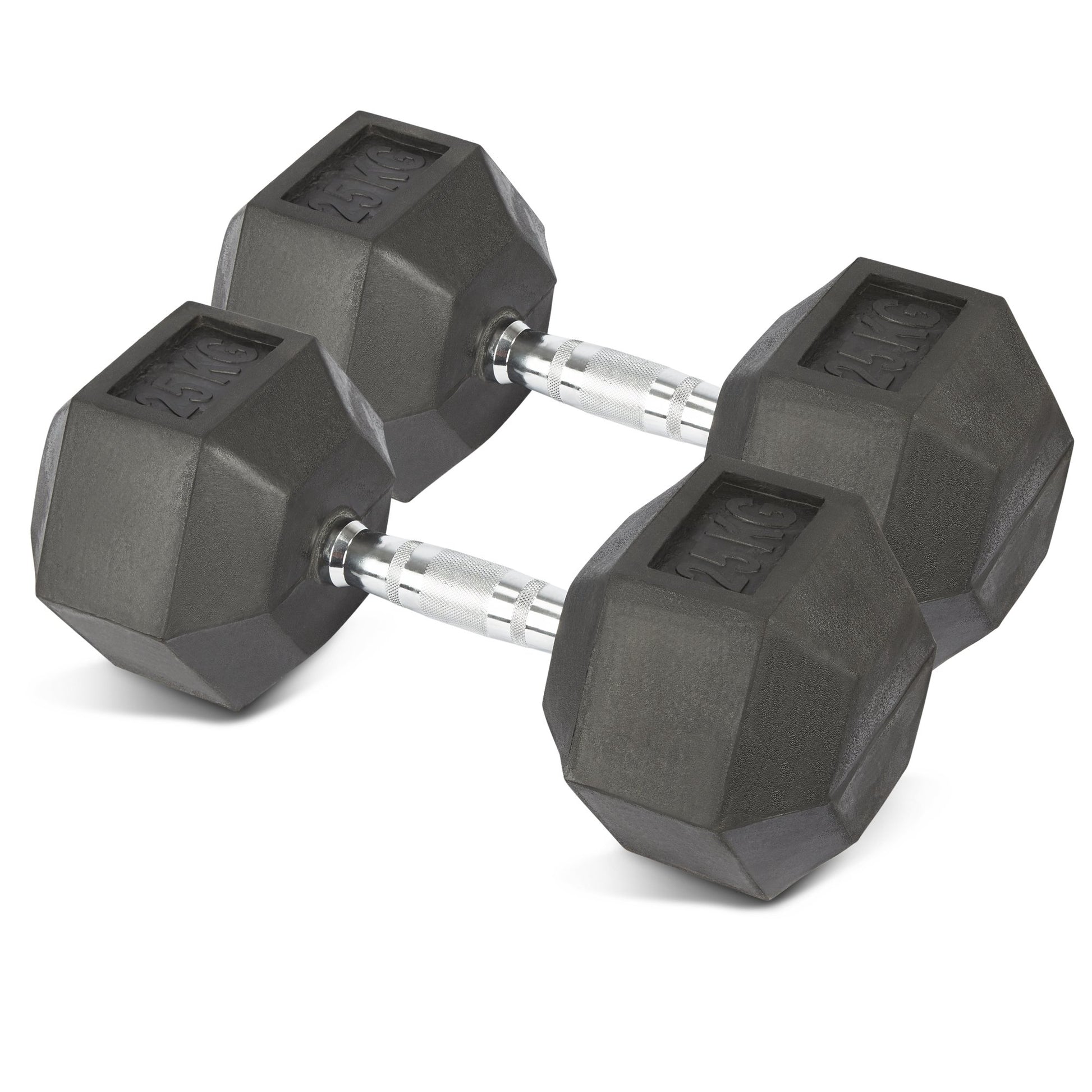 Rubber Hex Dumbbells - 2 x 25kg Bravich LTD.