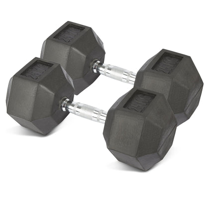 Rubber Hex Dumbbells - 2 x 25kg Bravich LTD.