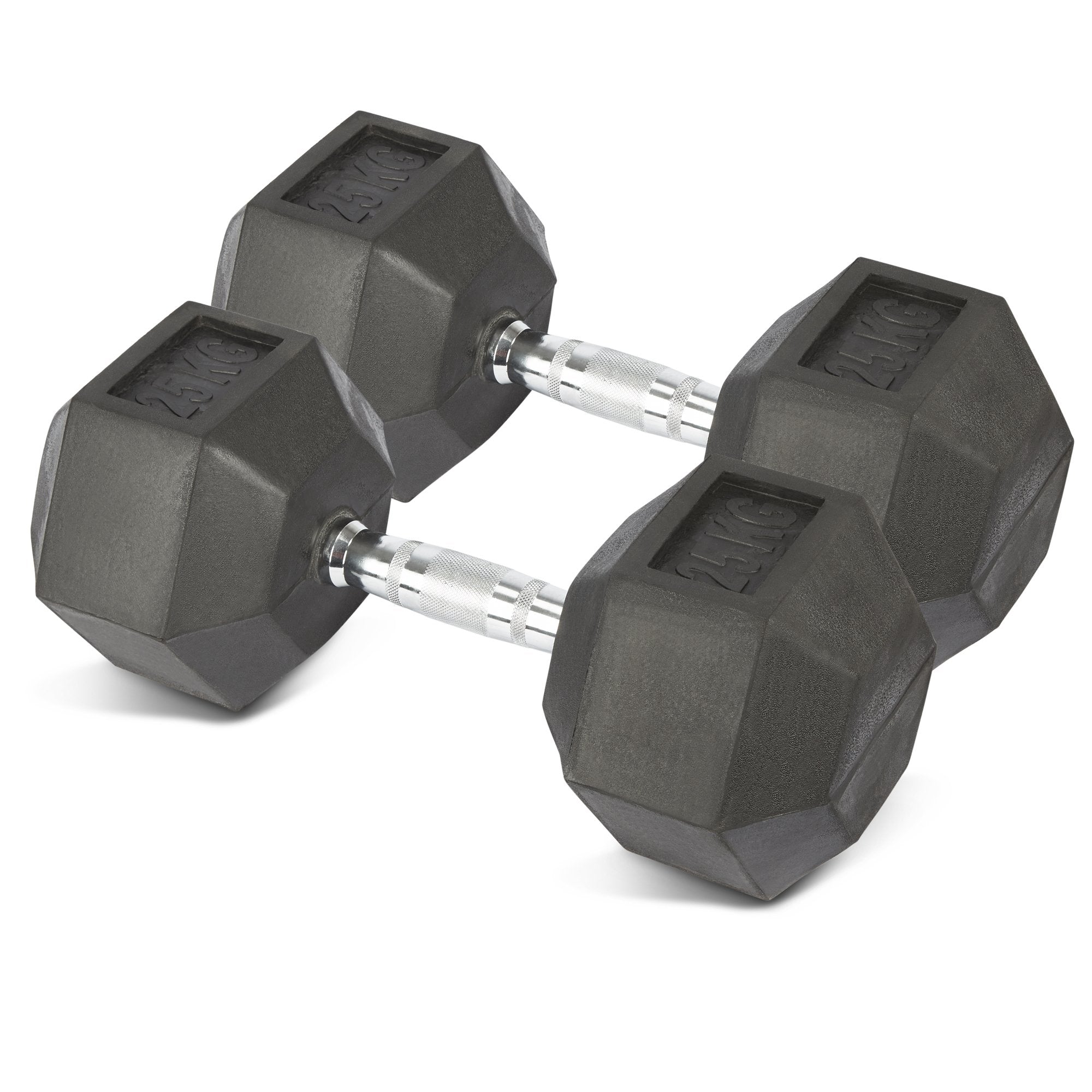 Rubber Hex Dumbbells - 2 x 25kg Bravich LTD.