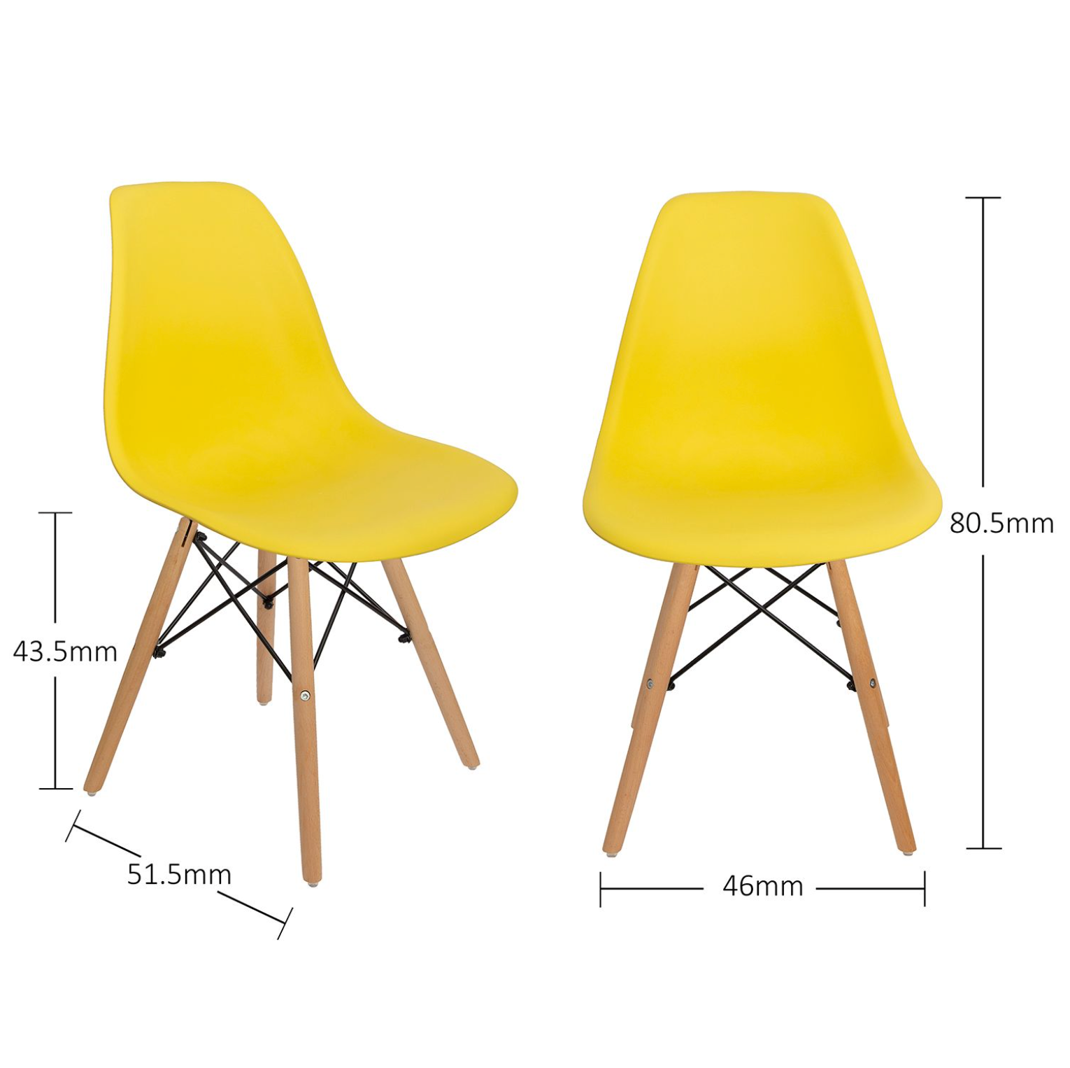 Como Retro Style Dining Chair - Yellow Bravich LTD.