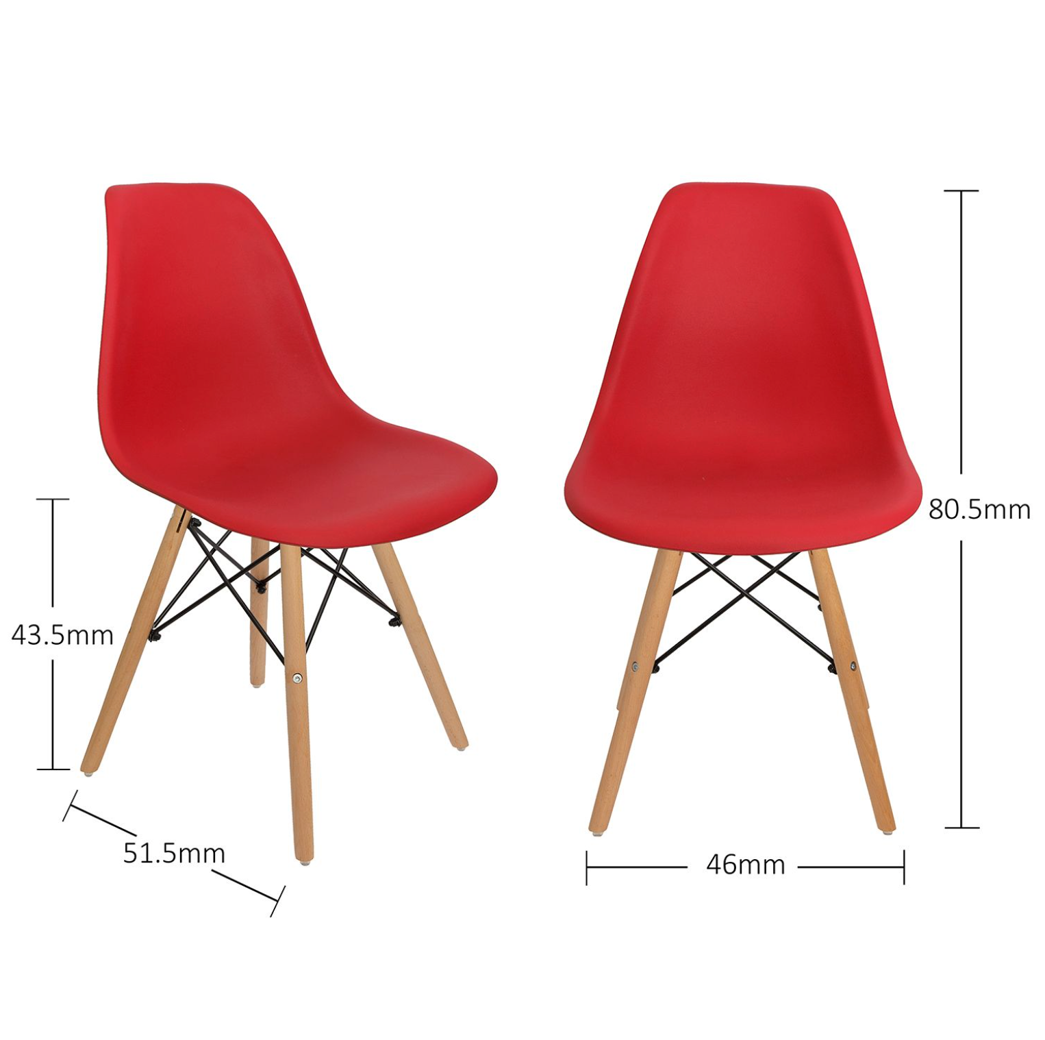 Como Retro Style Dining Chair - Red Bravich LTD.