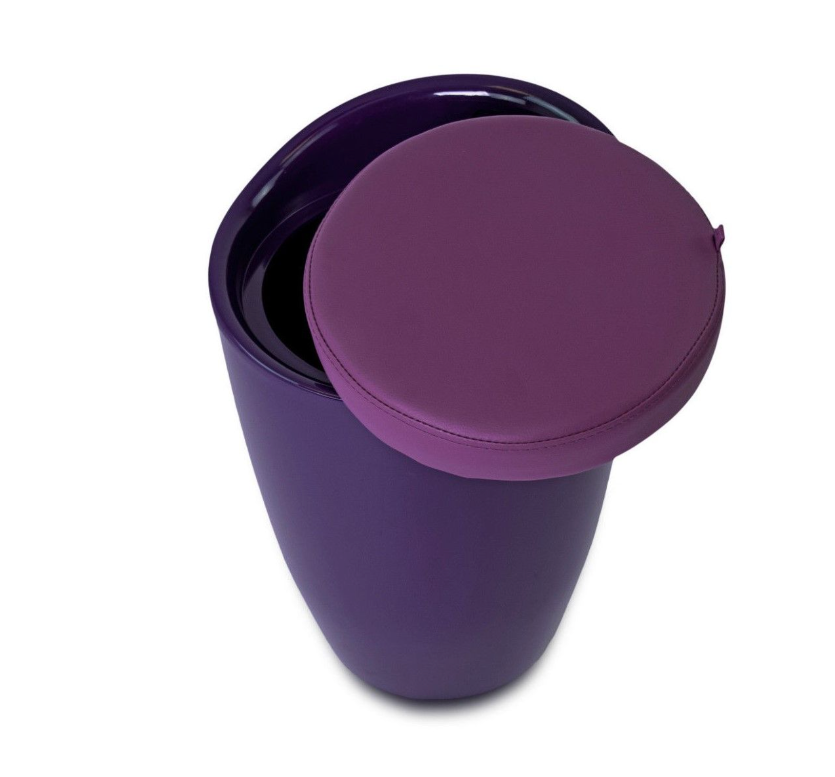 Plastic Ottoman Faux Leather Seat - Purple Bravich LTD.