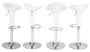 High Gloss Adjustable Neo Bar Stool With Footrest - White Bravich LTD.