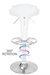 High Gloss Adjustable Neo Bar Stool With Footrest - White Bravich LTD.