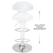 High Gloss Adjustable Neo Bar Stool With Footrest - White Bravich LTD.